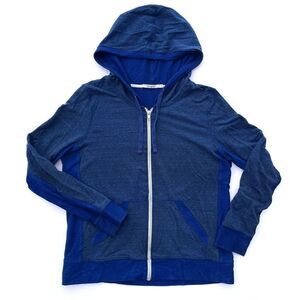 ABBOTT MAIN Sweatshirt Womens‎ L Blue Heather Full Zip Hoodie